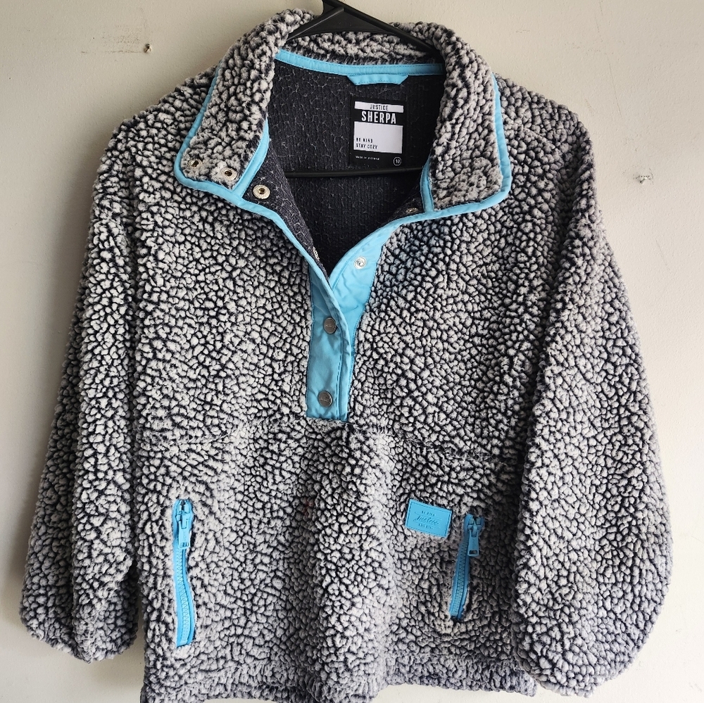 Justice Girls Size 10 Fleece Sherpa Jacket